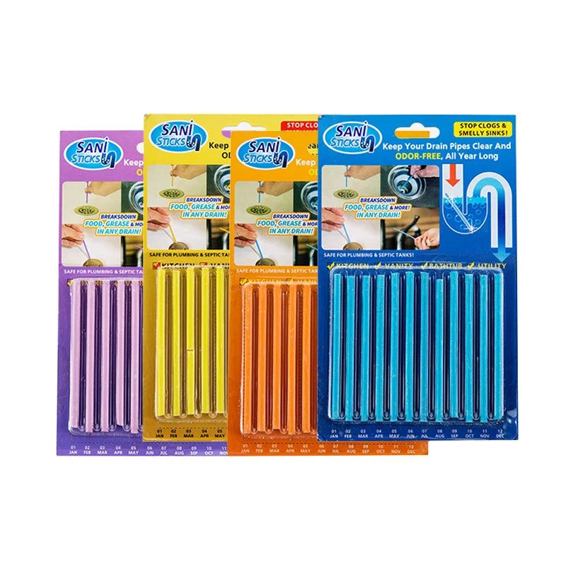 Drain Cleaners Solid Drain Cleaner Sticks Kitchen Toilet Bathtub Sewage Decontamination to Deodorant Sewer Stop Clogging Tools