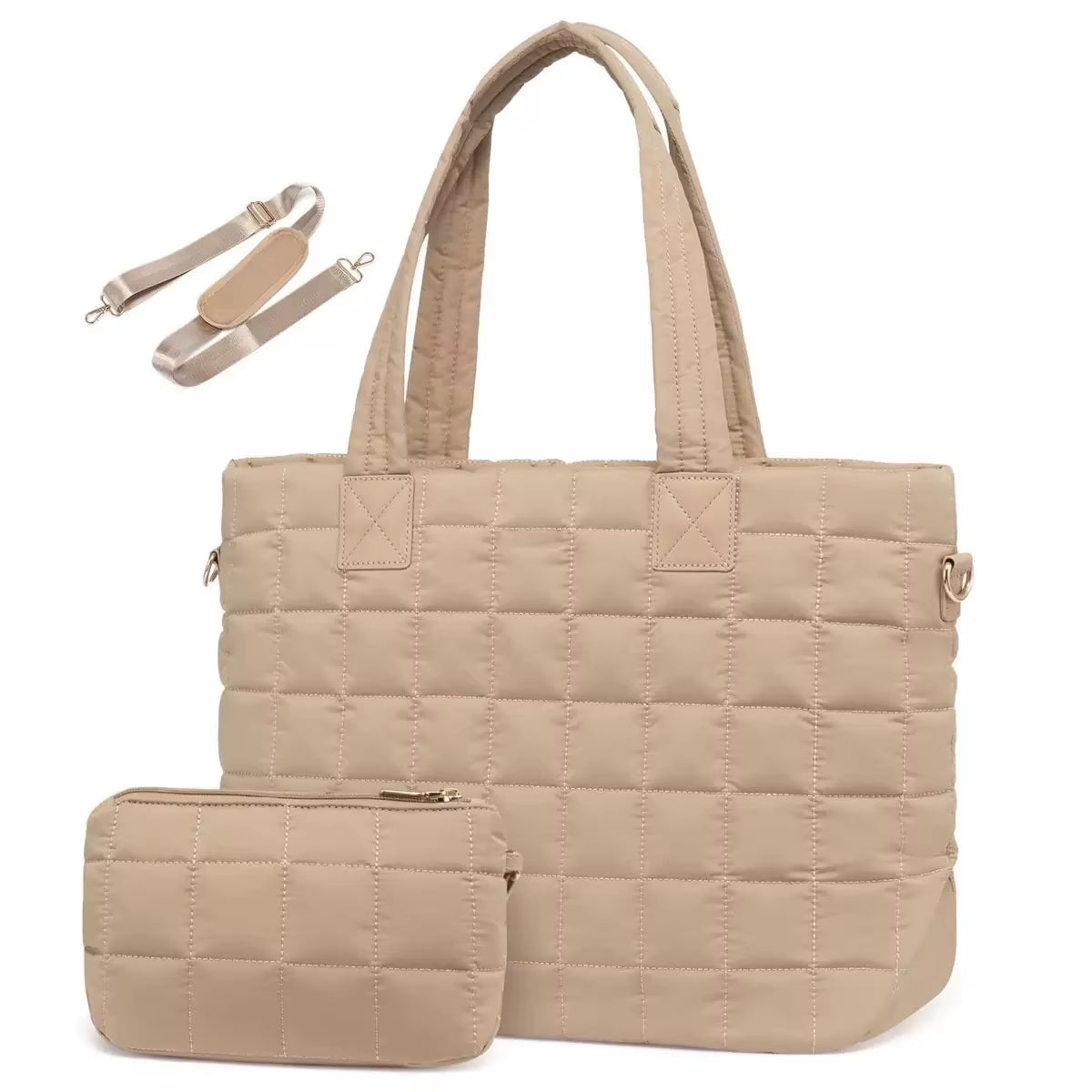 Dual-Function Insulated Lunch Tote Bag for Women - Versatile Waterproof Travel and Makeup Pouch