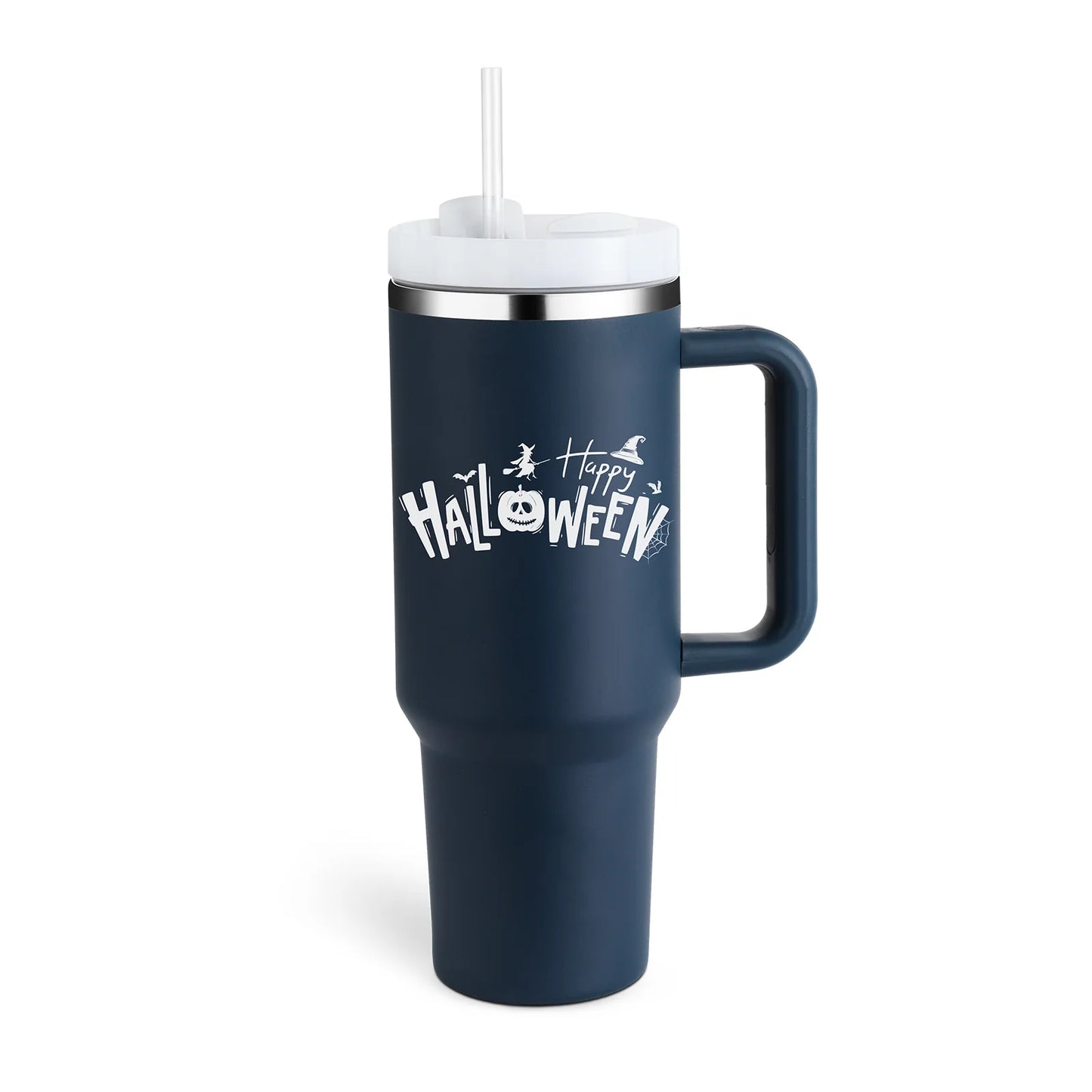 Stay Hydrated in Style: 40 Oz Insulated Stainless Steel Tumbler with Handle and Straw - Spill-Proof Vacuum Coffee Cup