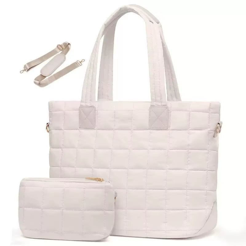 Dual-Function Insulated Lunch Tote Bag for Women - Versatile Waterproof Travel and Makeup Pouch