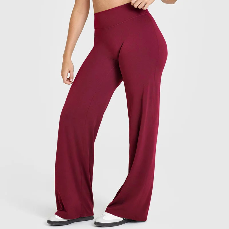 Women's Mid-Waist Straight-Leg Yoga Pants in Ultra Soft Butter Fabric for Pilates, Running, and Gym Activities