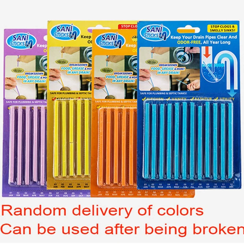 Drain Cleaners Solid Drain Cleaner Sticks Kitchen Toilet Bathtub Sewage Decontamination to Deodorant Sewer Stop Clogging Tools