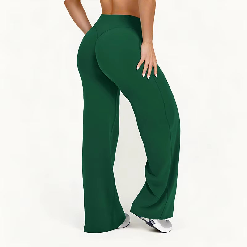 Women's Mid-Waist Straight-Leg Yoga Pants in Ultra Soft Butter Fabric for Pilates, Running, and Gym Activities
