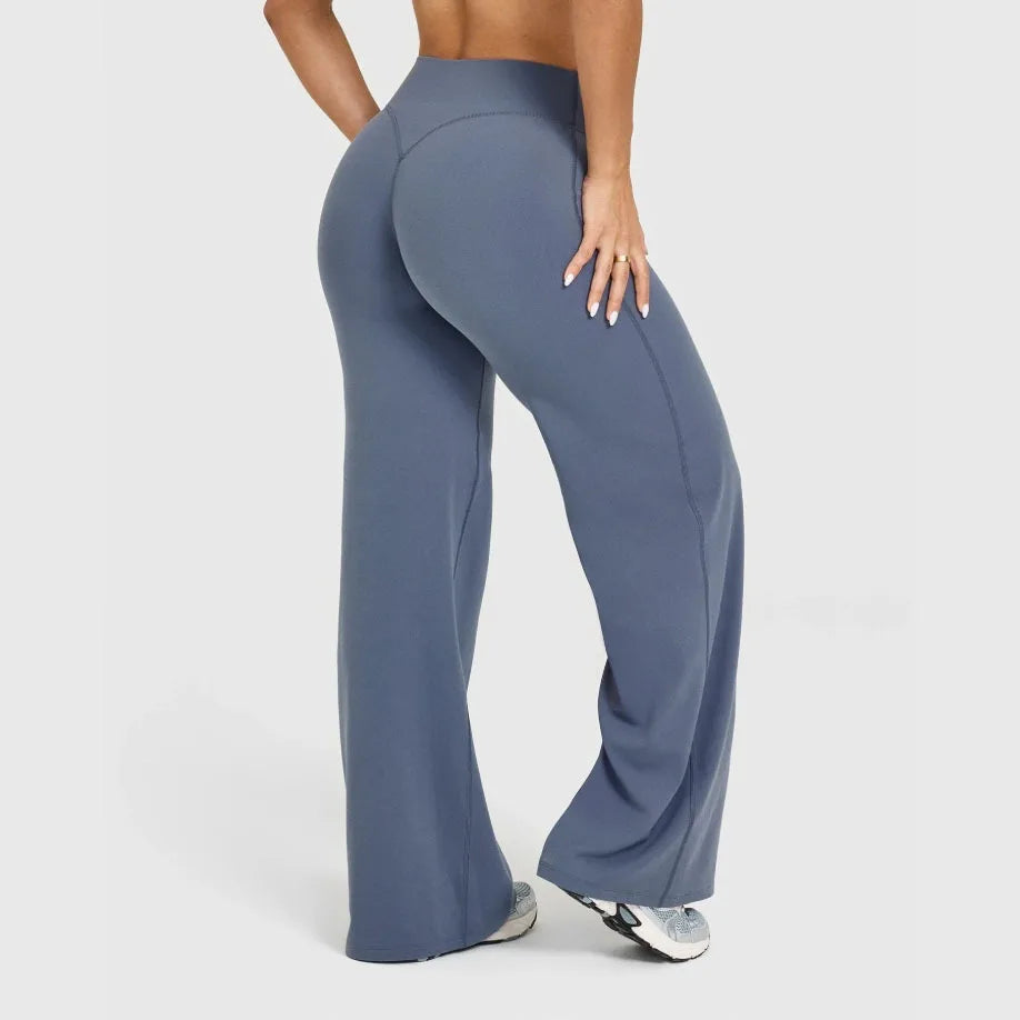 Women's Mid-Waist Straight-Leg Yoga Pants in Ultra Soft Butter Fabric for Pilates, Running, and Gym Activities