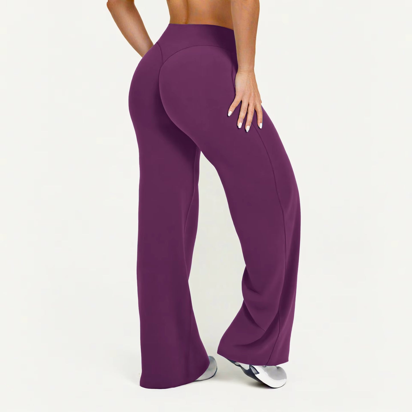 Women's Mid-Waist Straight-Leg Yoga Pants in Ultra Soft Butter Fabric for Pilates, Running, and Gym Activities