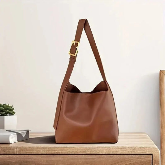 All-Match Women's Shoulder Bag - Minimalist PU Leather Crossbody Handbag for Work