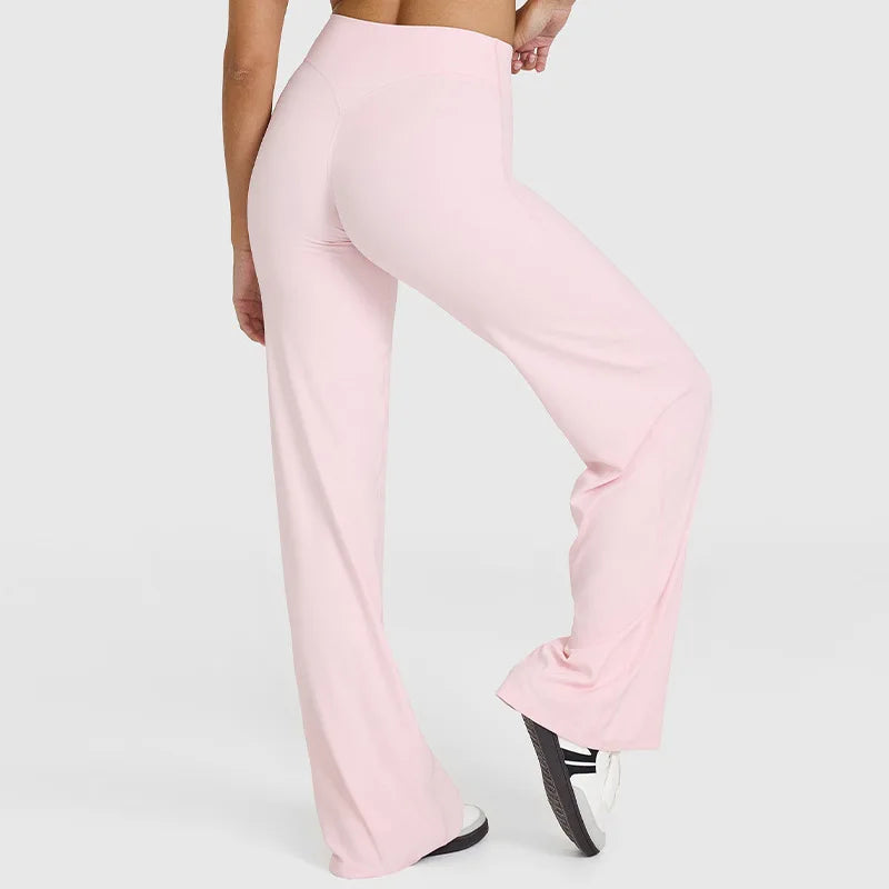 Women's Mid-Waist Straight-Leg Yoga Pants in Ultra Soft Butter Fabric for Pilates, Running, and Gym Activities