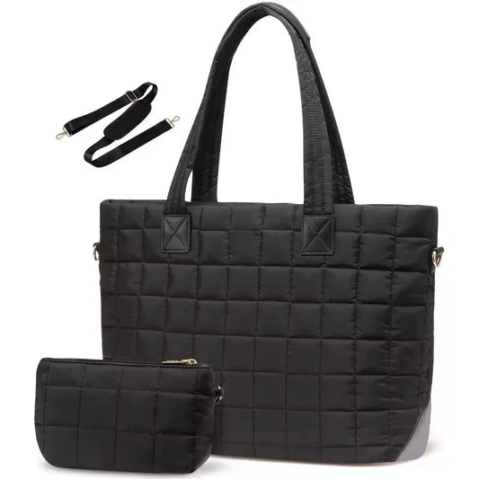 Dual-Function Insulated Lunch Tote Bag for Women - Versatile Waterproof Travel and Makeup Pouch