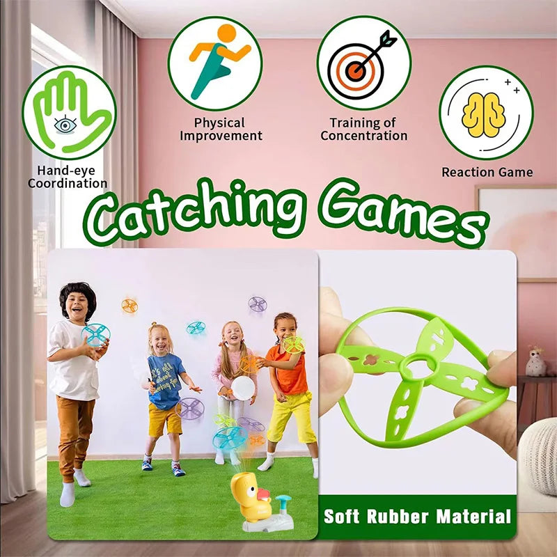 Outdoor Air Disc Launcher Toys for Children - Summer Backyard Flying Game for Family Fun