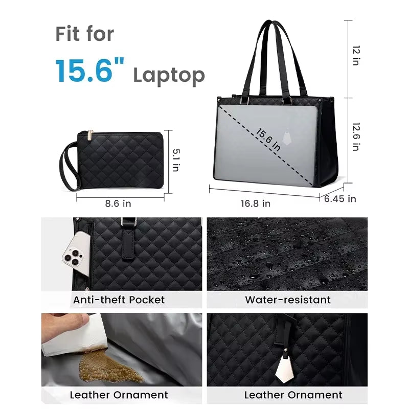 Dual-Function Insulated Lunch Tote Bag for Women - Versatile Waterproof Travel and Makeup Pouch