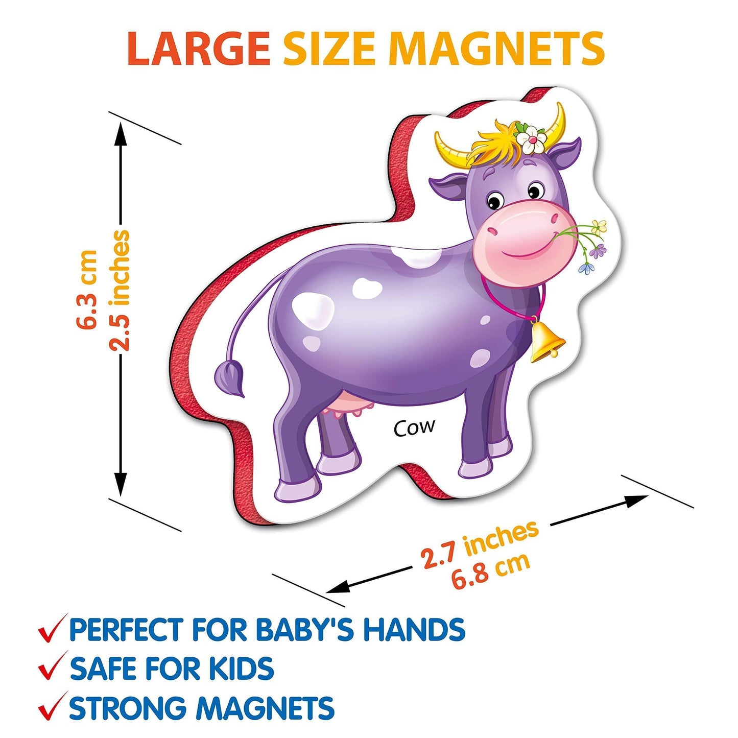 27 Foam Fridge Magnets for Toddlers 3 Years Farm Animals Magnets for Kids
