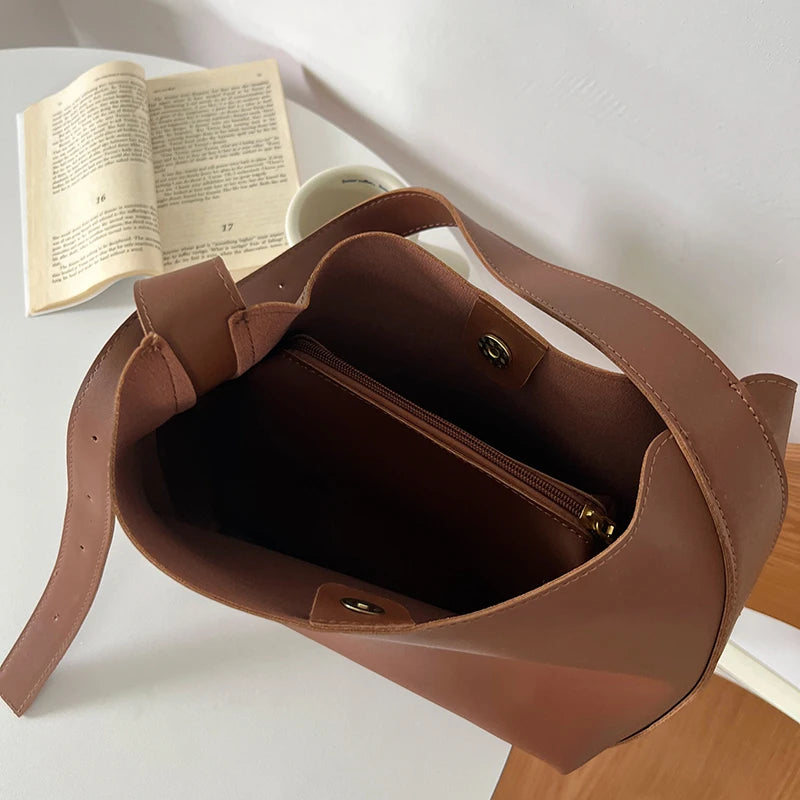 All-Match Women's Shoulder Bag - Minimalist PU Leather Crossbody Handbag for Work