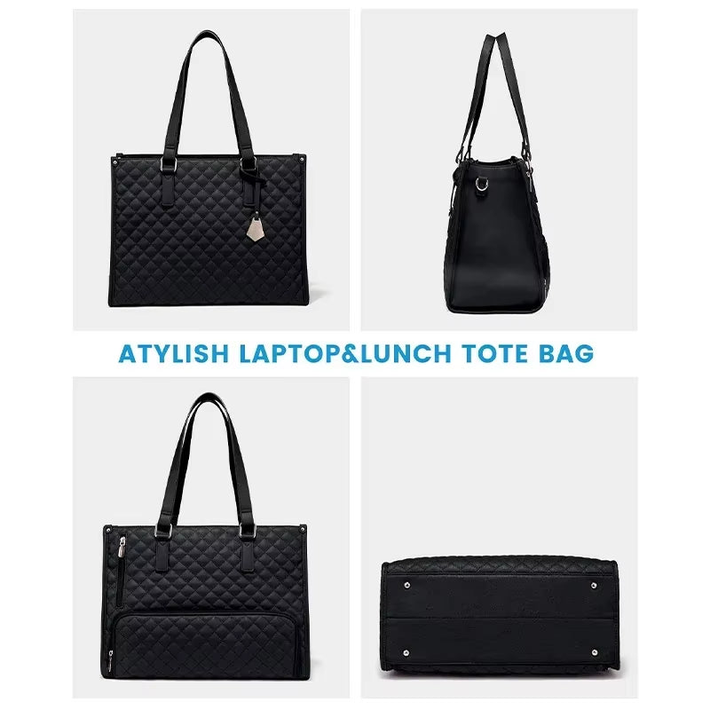Dual-Function Insulated Lunch Tote Bag for Women - Versatile Waterproof Travel and Makeup Pouch