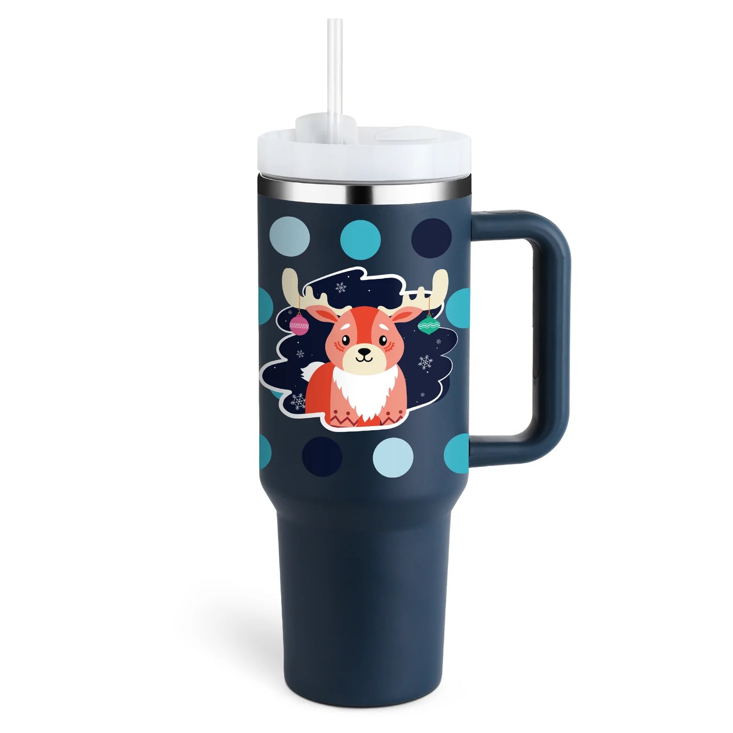 Stay Hydrated in Style: 40 Oz Insulated Stainless Steel Tumbler with Handle and Straw - Spill-Proof Vacuum Coffee Cup