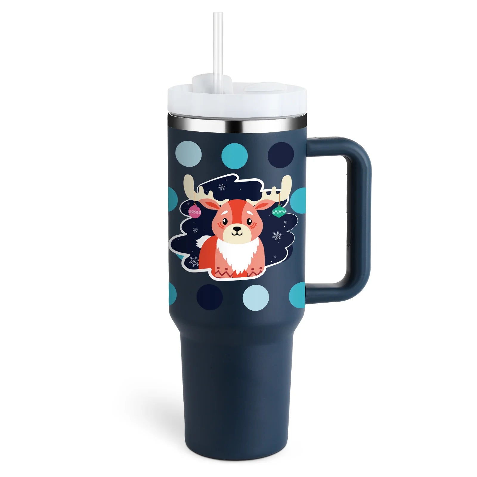 Stay Hydrated in Style: 40 Oz Insulated Stainless Steel Tumbler with Handle and Straw - Spill-Proof Vacuum Coffee Cup