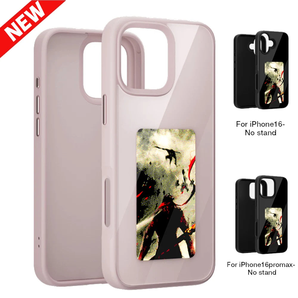 Smartphone Cases with NFC Functionality for iPhone 13, 15, and 16 Pro Max - E Ink Screen for DIY Wireless Transmission and Screen Projection