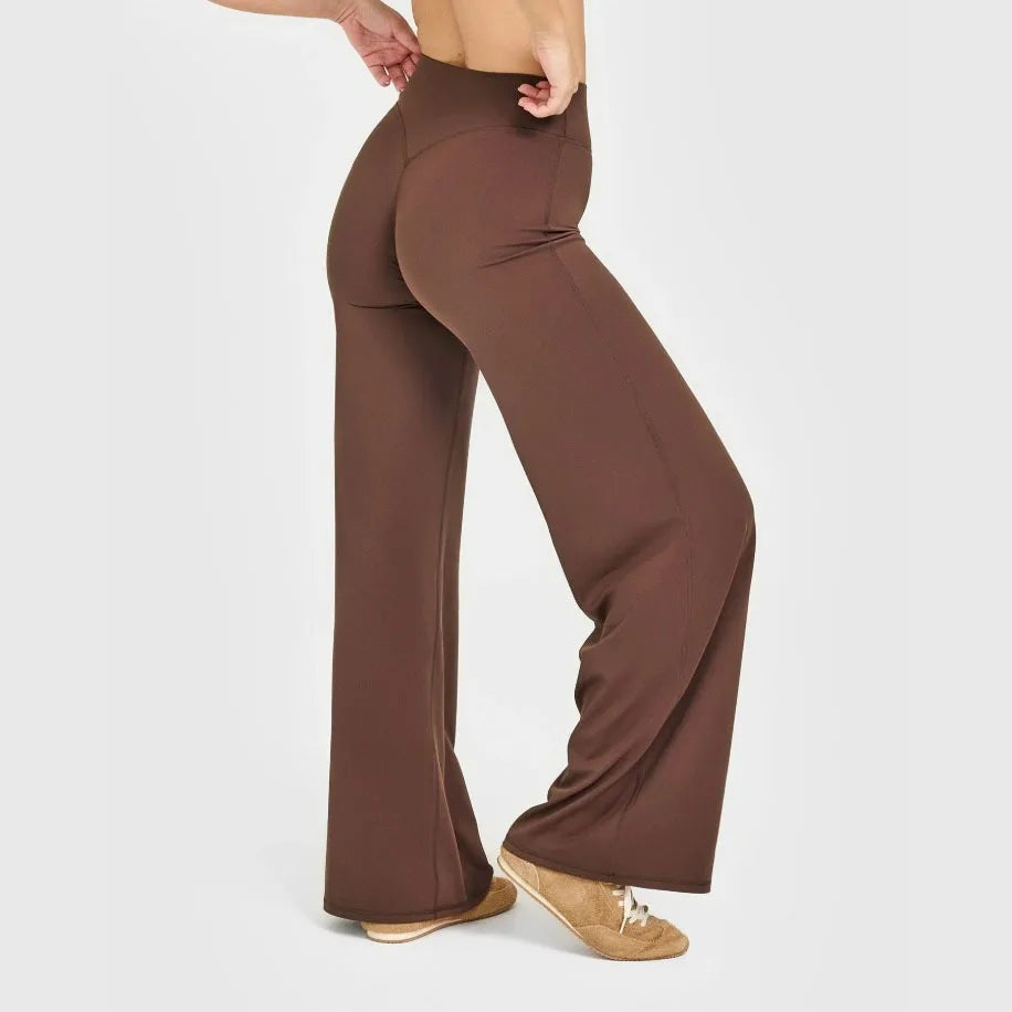 Women's Mid-Waist Straight-Leg Yoga Pants in Ultra Soft Butter Fabric for Pilates, Running, and Gym Activities