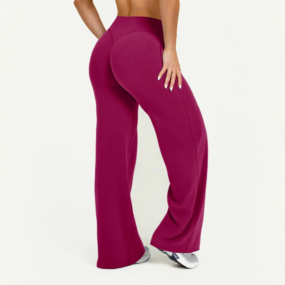 Women's Mid-Waist Straight-Leg Yoga Pants in Ultra Soft Butter Fabric for Pilates, Running, and Gym Activities