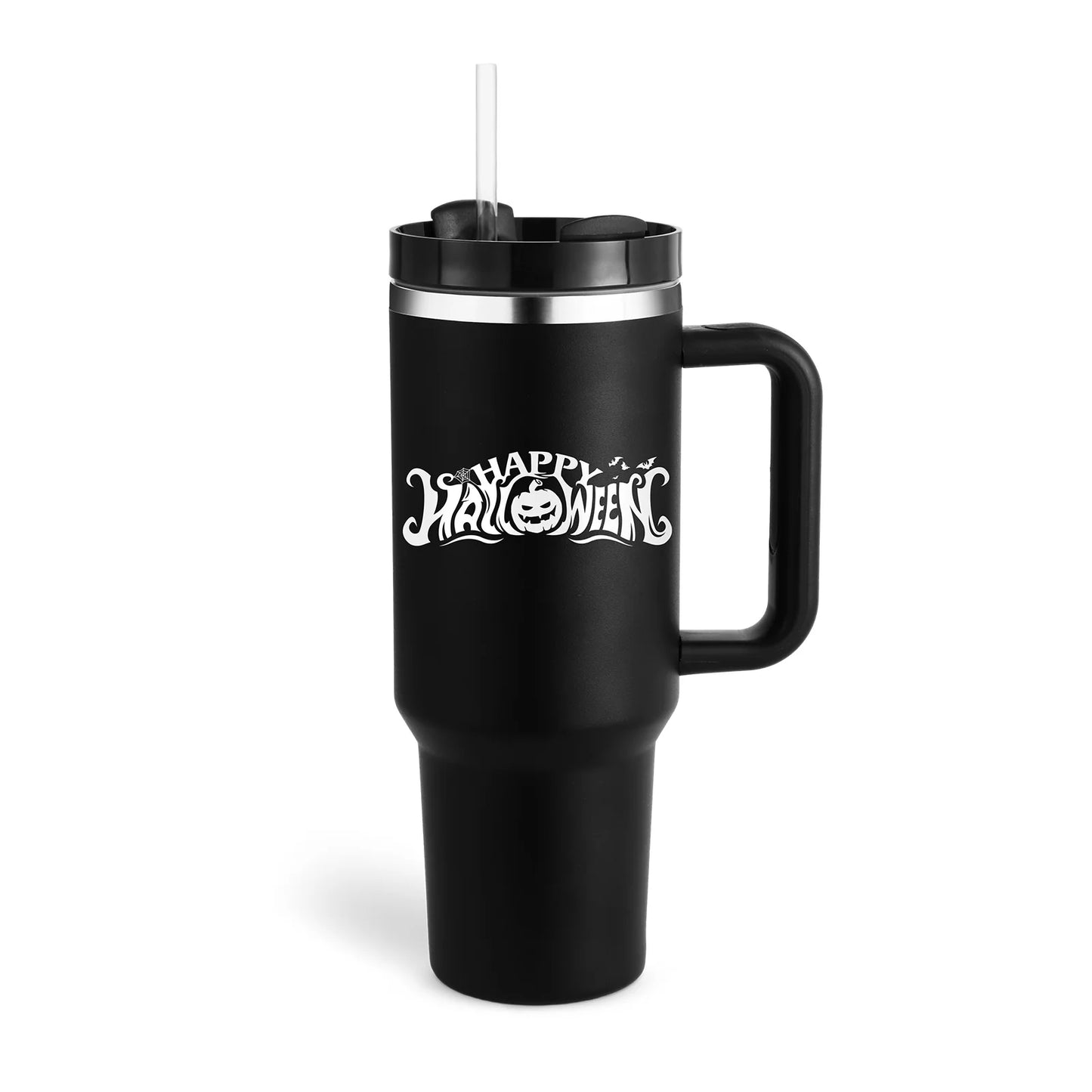 Stay Hydrated in Style: 40 Oz Insulated Stainless Steel Tumbler with Handle and Straw - Spill-Proof Vacuum Coffee Cup