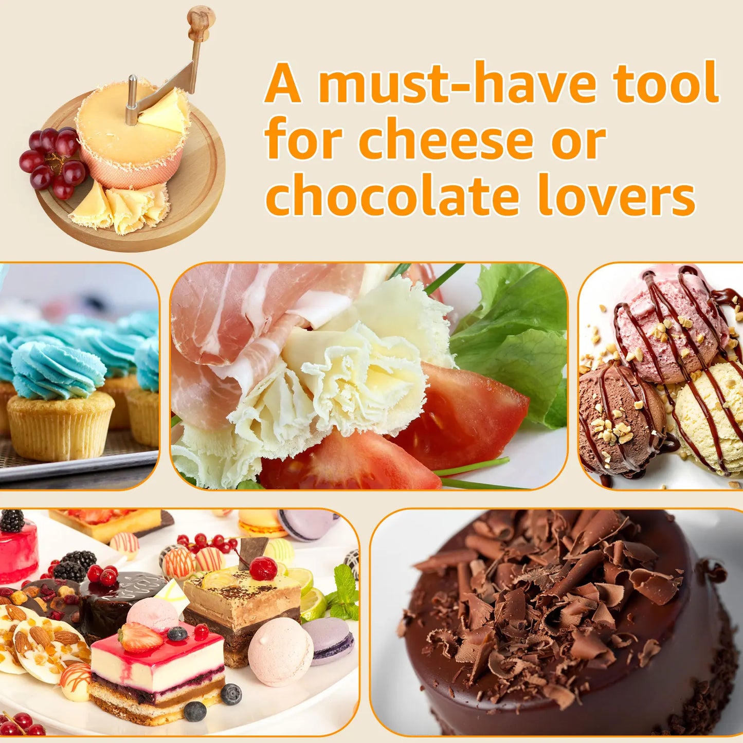 Stainless Steel Cheese Curler and Shaver - Handheld Grater for Cheese, Butter, and Chocolate in the Kitchen