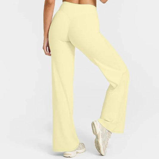 Women's Mid-Waist Straight-Leg Yoga Pants in Ultra Soft Butter Fabric for Pilates, Running, and Gym Activities