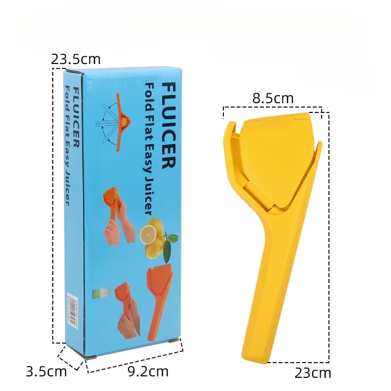 Max Juice Extraction Lemon Lime Squeezer with Built-in Strainer and Leverage Design - Easy-to-Use Flat Squeezer in Yellow