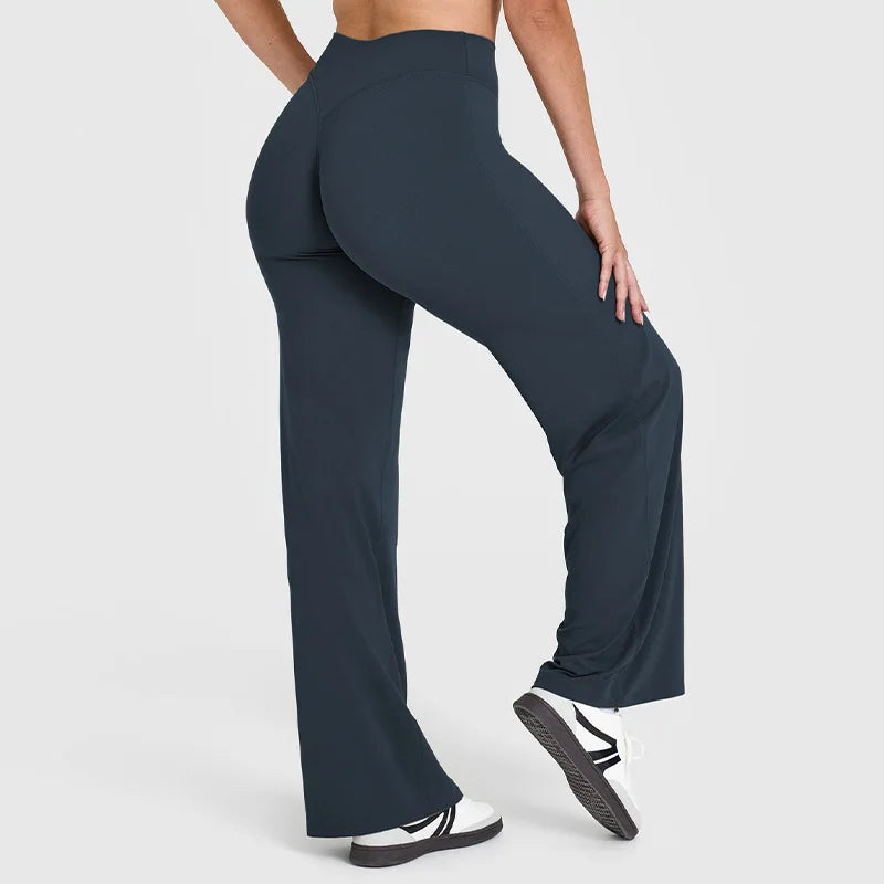 Women's Mid-Waist Straight-Leg Yoga Pants in Ultra Soft Butter Fabric for Pilates, Running, and Gym Activities
