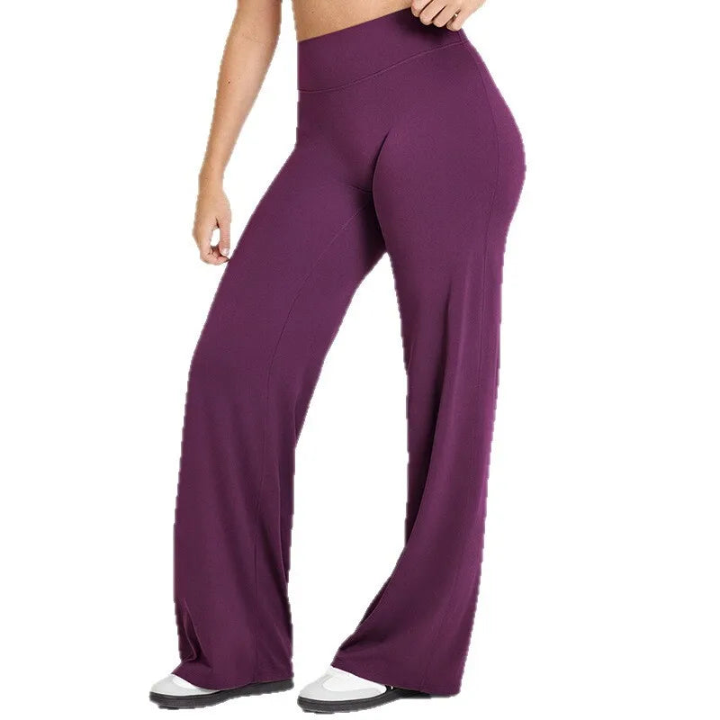 Women's Mid-Waist Straight-Leg Yoga Pants in Ultra Soft Butter Fabric for Pilates, Running, and Gym Activities